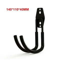 Heavy-Duty Wall-Mounted Non-Slip Metal Hook Set for Garage and Garden Tool Storage (BJ-Black-1pcsB)