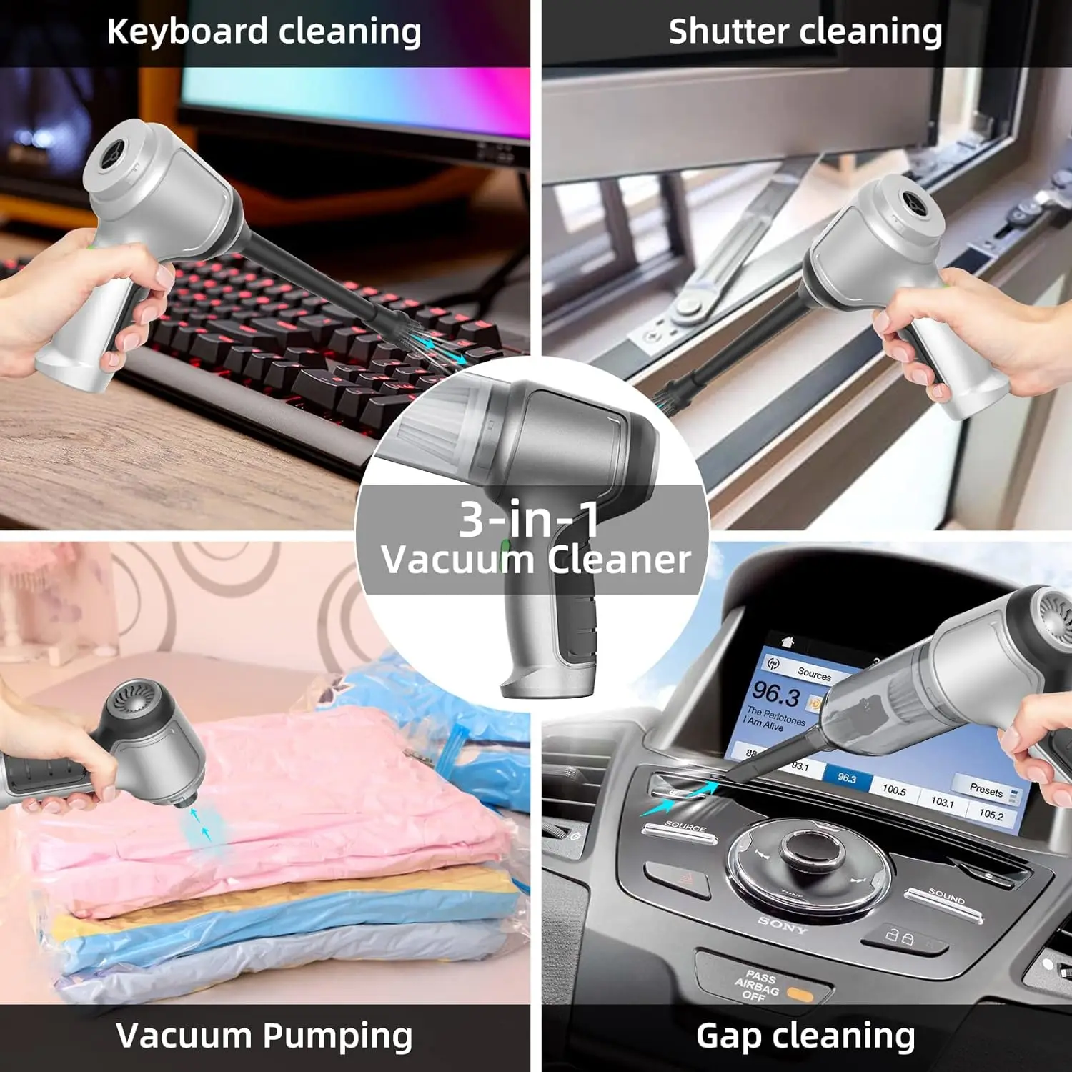 1PC 4-in-one Mini Powerful Wireless Vacuum cleaner Home Cleaning Robot,Blow And Suction Integrated Vacuum Cleaner 3