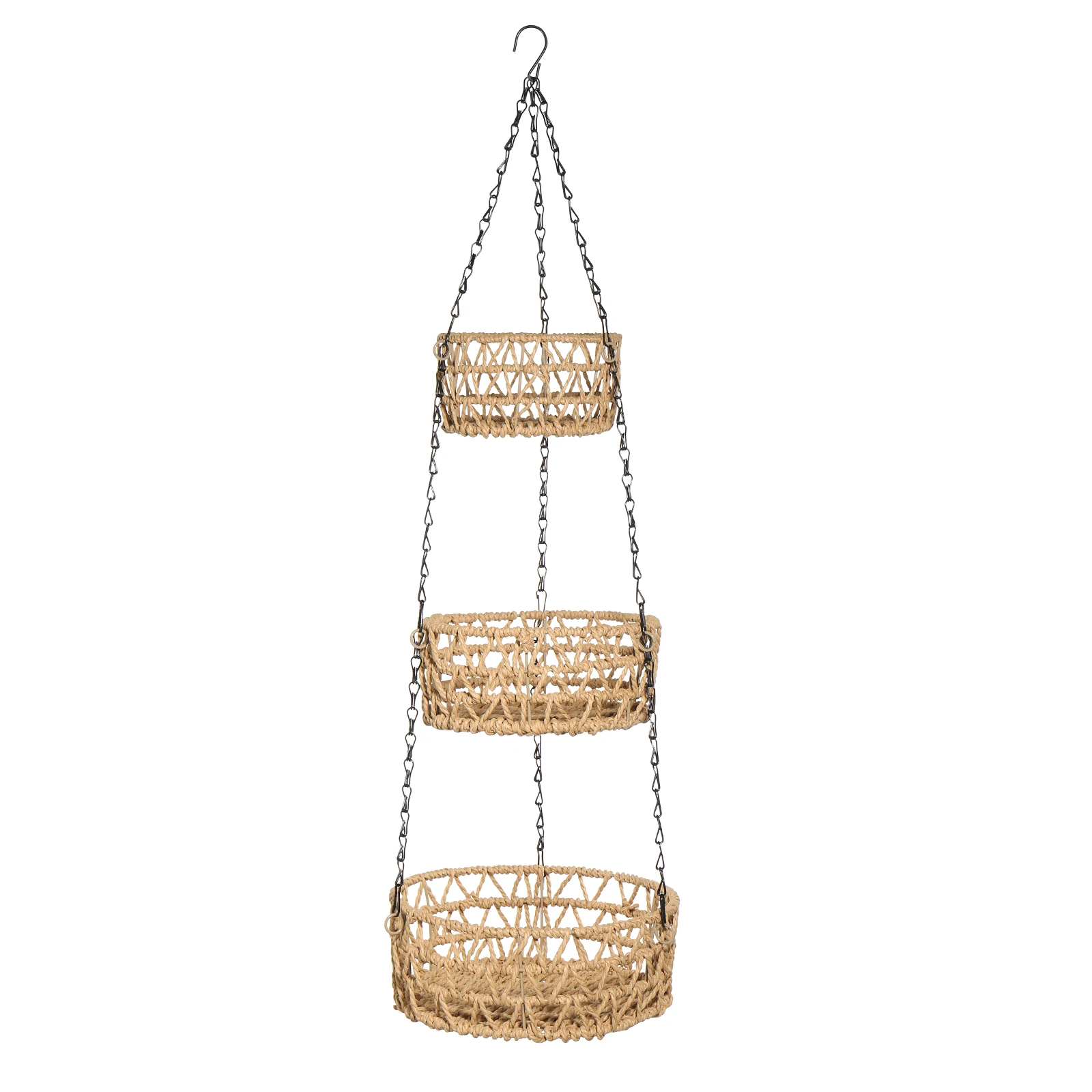 HangingFruitBasket3TierWovenCottonRopeFruitHangingBasketFor