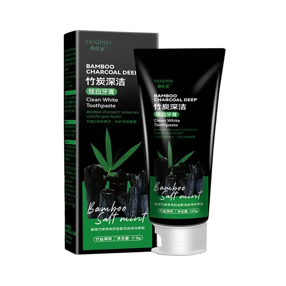 100g Bamboo Charcoal Black Toothpaste Deep Clean Mint Whitening Bad Stains Beauty Teeth Breath Care Maquiagem Flavor Health S7H6 teeth whitening product,teeth health product