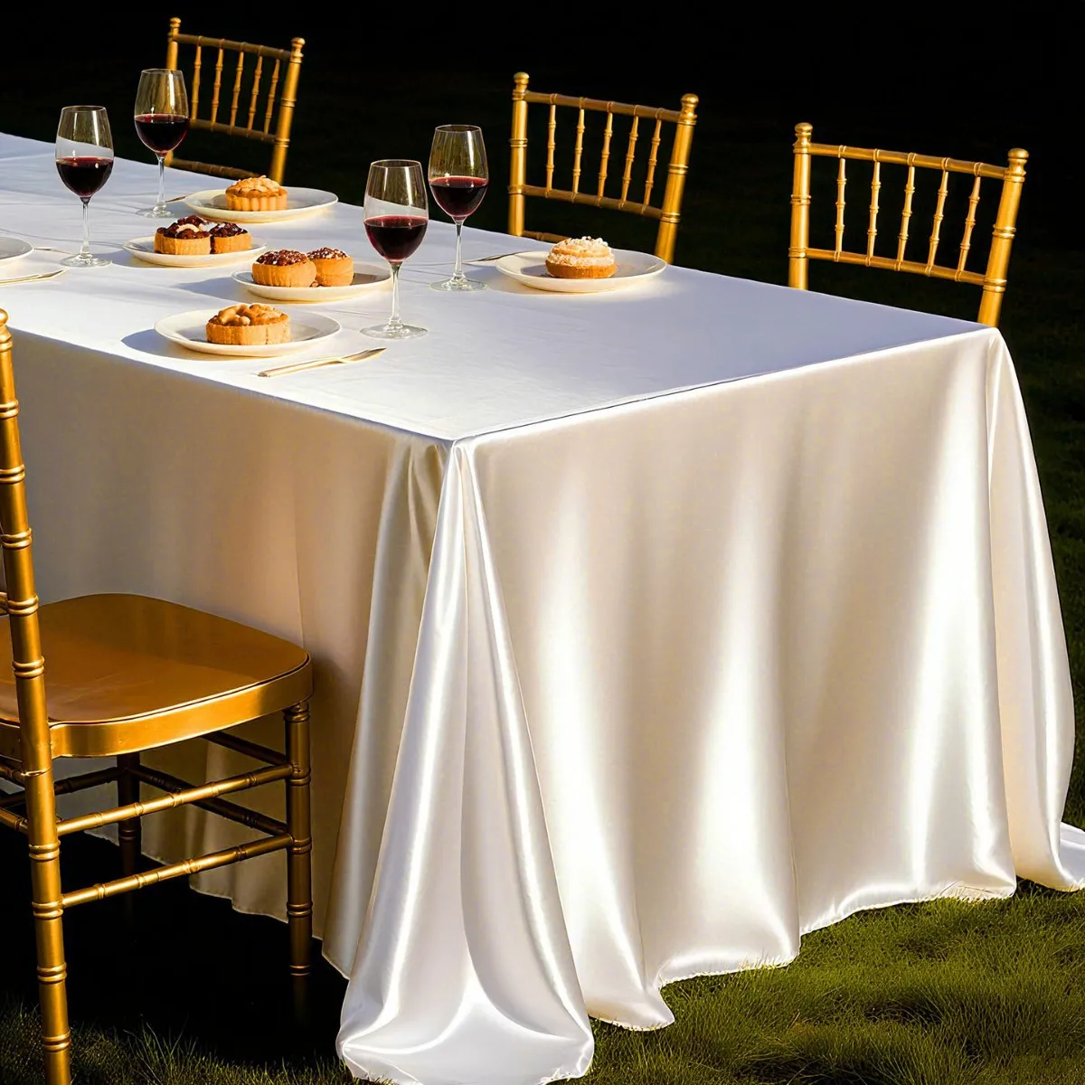 Rose Gold Satin Tablecloth - Nordic Elegance Wedding and Party Table Cover