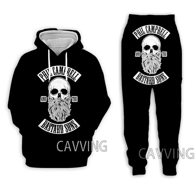 

New Fashion 3D Print Phil Campbell And The Bastard Sons Hooded Sweatshirts + Pants Trouser Suit Clothes Two-Pieces Sets