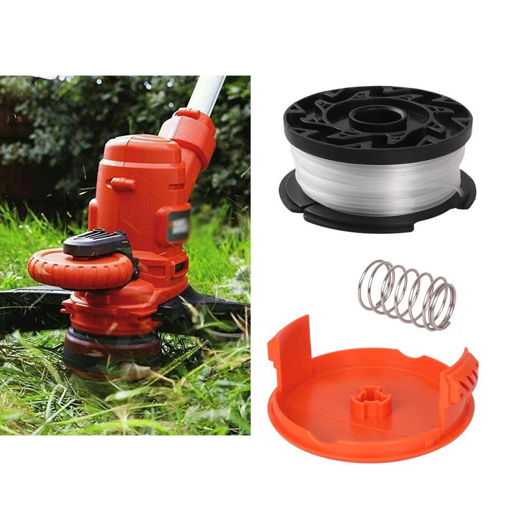 Trimmer Spool &Cap Cover & Spring For Black Decker For Cordless Grass Trimmer Blade Cutter Lawn Mower Accessories Parts