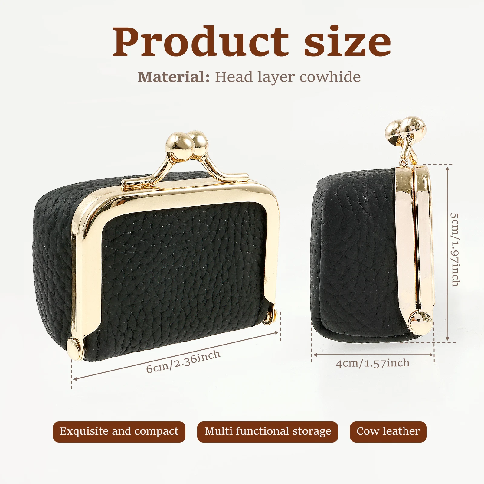 コインケース♡ Vintage Leather Mini Jewelry Box Portable Travel Jewelry