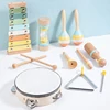 Music Set Montessori Musical Instrument Baby Children Wooden Percussion Instrument Toy Early Educational Knocking Toys for Kids 6