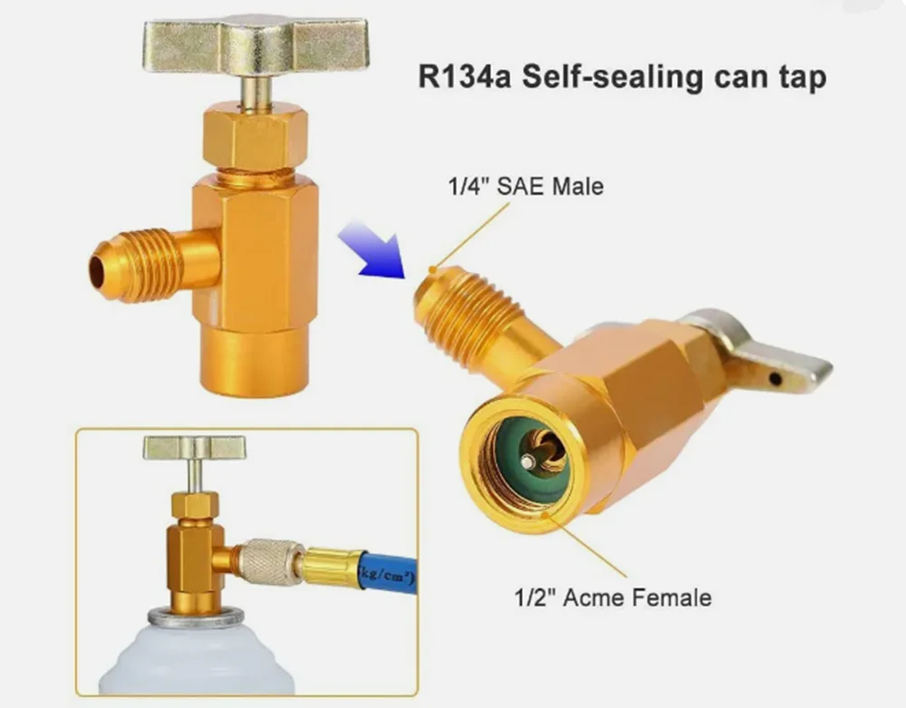 Klimaanlage Nachfüllen R134a Gas Kältemittel Klimaanlage Aufladen Werkzeug R134a Adapter Kühlung Offenes Ventil Lade Rohr – Detail 5