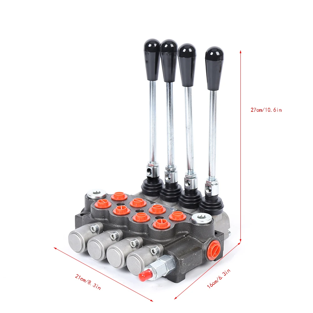 4Spool P40 Hydraulic Directional Control Valve Manual Operate 13Gpm For Double Acting Cylinders