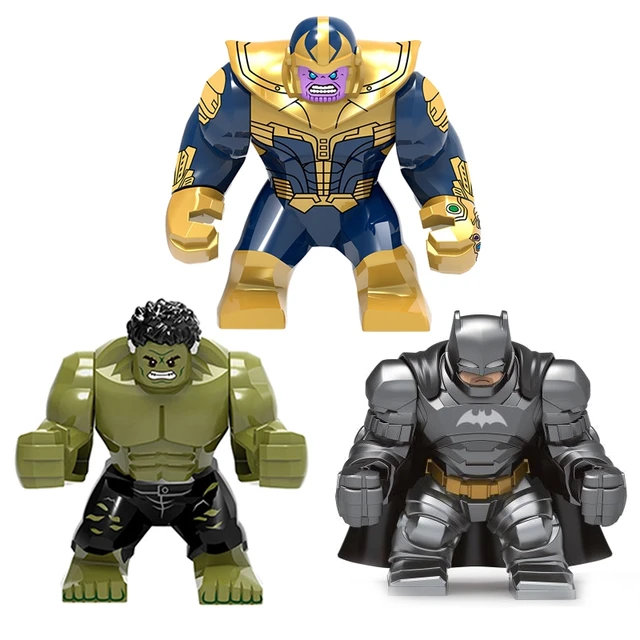 1pcs Big Size Bat Hulk Heros Building Blocks Bricks Mini Action Figures Heads Series Educational Assembly Toys Birthday gifts 1