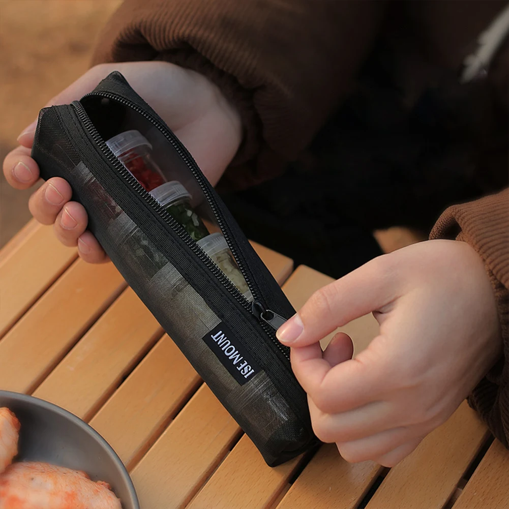 Camping Spice Kit with 5 Clear Seasoning Bottles Seasoning Storage Bag Camping Seasoning Container for Picnic Cooking Barbecue