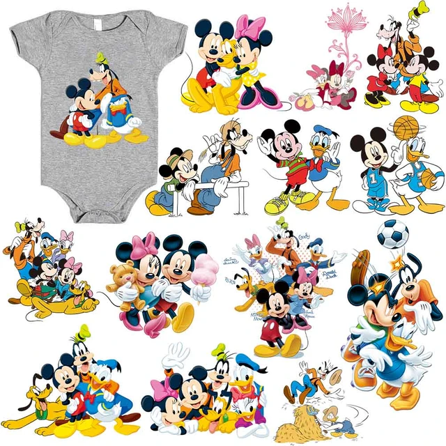 Christmas Mickey Minnie Princess Iron On Transfer Character Patch for  Clothing Stickers on Clothes - AliExpress