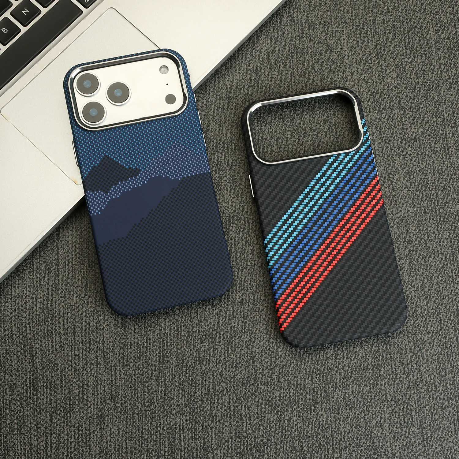 Luxury Kevlar Carbon Fiber Magnetic Phone Case with Wireless Charging Compatibility