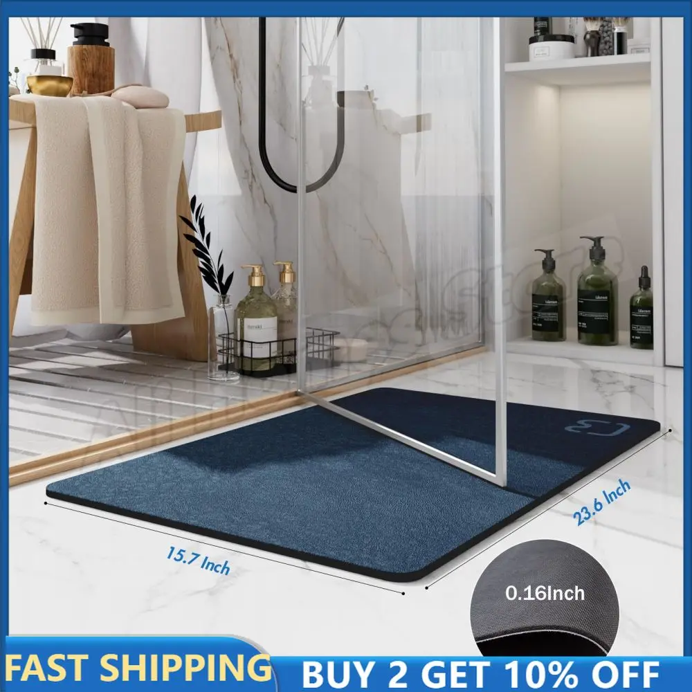 Alfombrilla De Baño De Diatomita - Absorbe Agua Al Instante, Antideslizante Y Diseño Geométrico