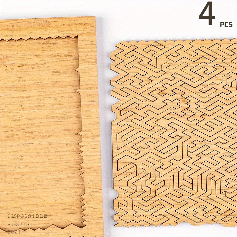 Enigmatic Challenge: Mind-Bending Clear Wooden Jigsaw Puzzle
