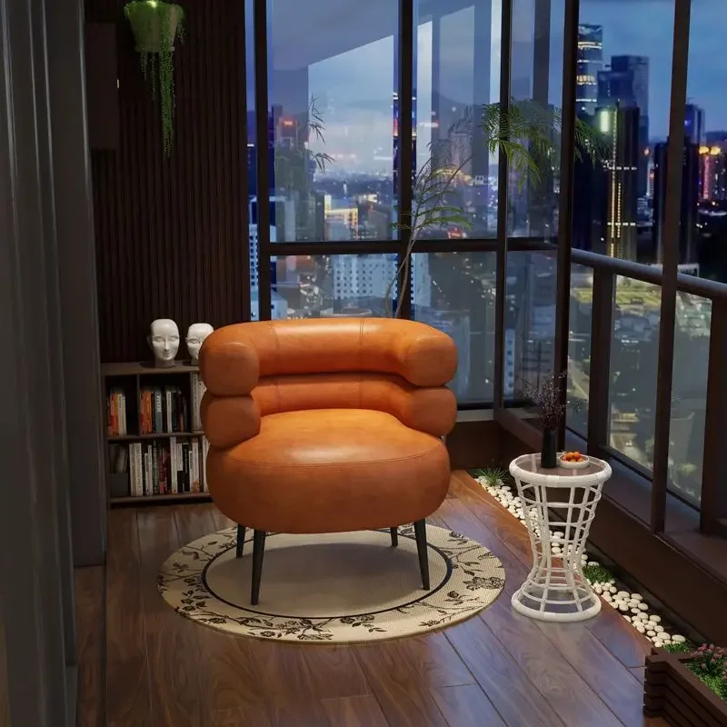 Leather, Lazy Sofa, Living Room, Balcony, Household, Light Luxury, Leisure, Small Sofa, Bedroom