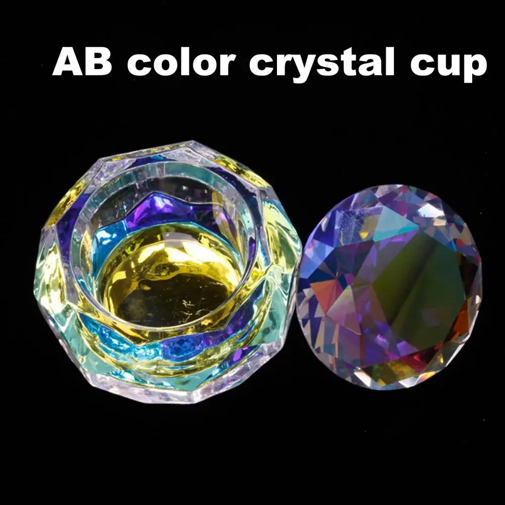 Accessory Dappen Crystal Container Shiny Ail Crystal Glass Nail Cup Bowl Useful Nail Dappen Plate for Home