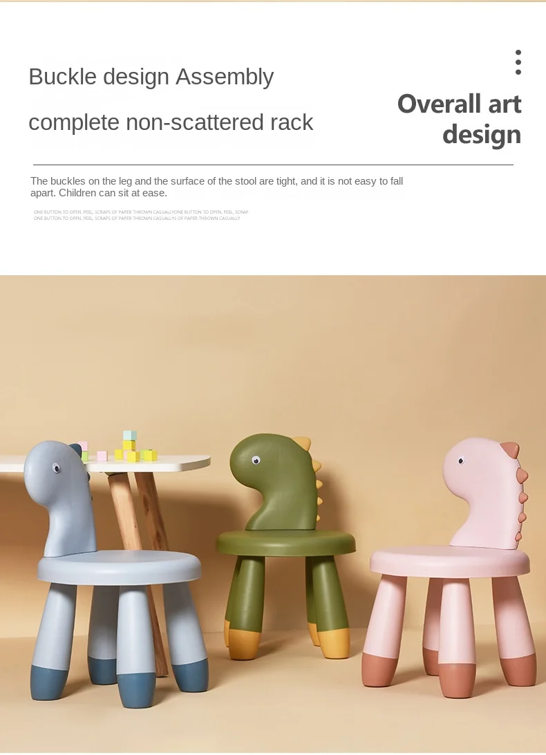 Children's Backrest Chair Home Thickened Non-slip Cartoon Creative Dinosaur Animal Baby Stool Dropshipping