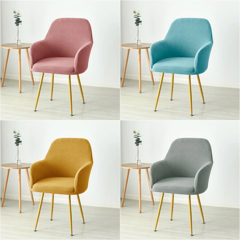 1/6pc Polar Fleece High Dresser Arm Chair Cover Elastic Stretch Dining Chairs Office Study Slipcover House De Chaise |