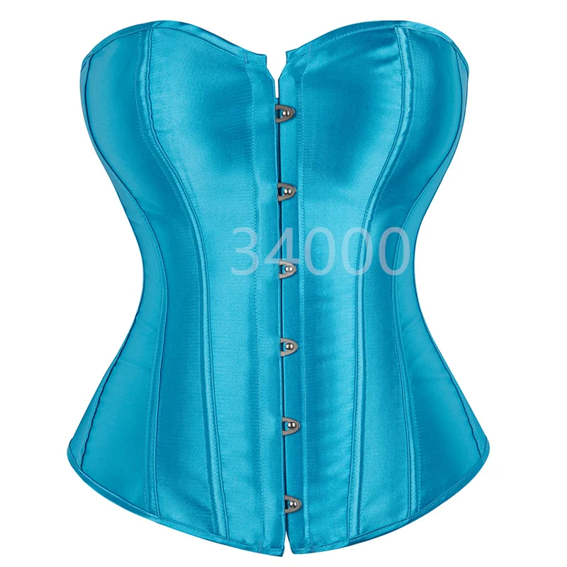 Caudatus Corset Bustier Top Overbust Satin Sexy Costume Corselet Brocade Vintage Style Bridal Plus Size Women