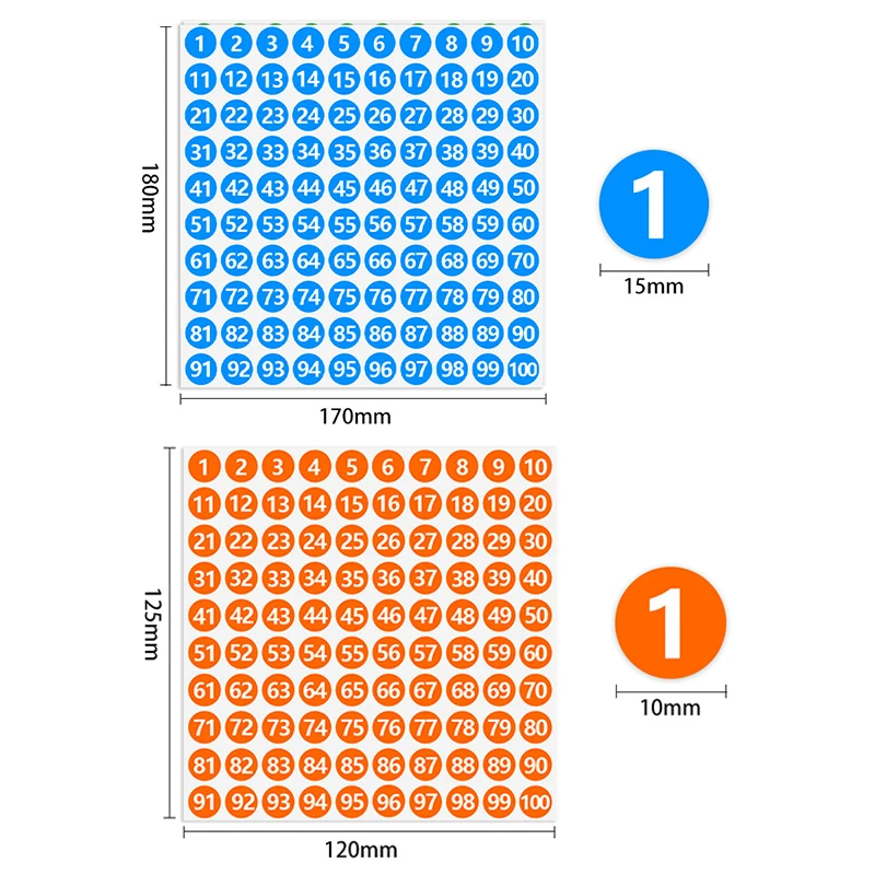 5 Sheets Number Stickers 1-100 Label Number Sticker For Diy Craft Nail Polish Glue Bottle Scrapbooking Diary Stationery