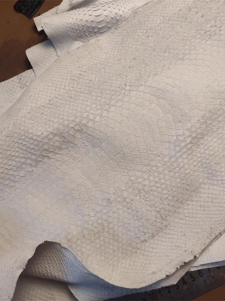 White Python Skin Fabric For DIY Wallet Genuine Leather Material New Color Piece Leathercraft Soft Leather Accessory