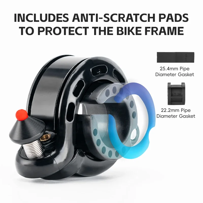 ROCKBROS Bicycle Bell Aluminium Alloy MTB Road Bike Horn Bike Ring Safety Cycling Handlebar Bicycle Hidden Alarm Accessory
