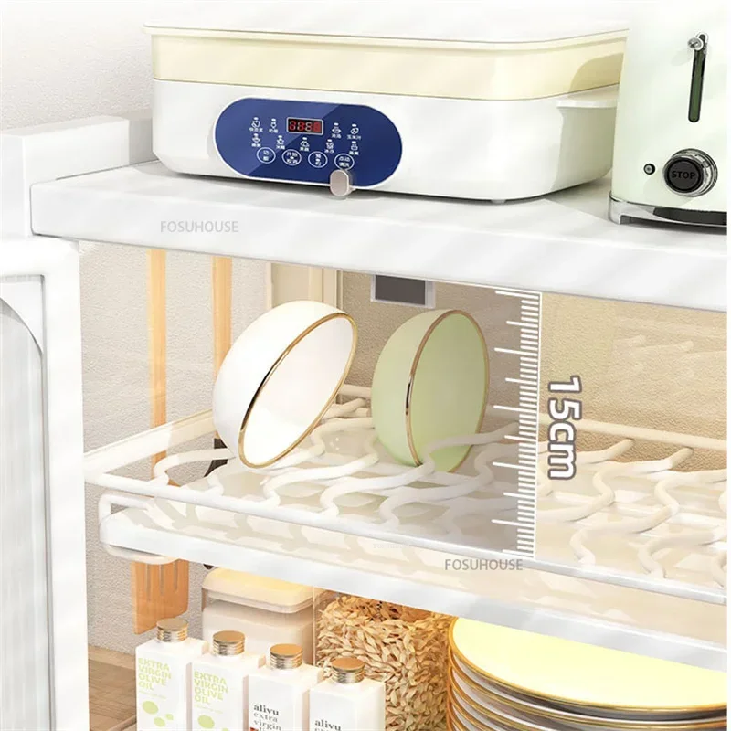 Small Kitchen Cabinets Drawer Type Cupboard Kitchen Countertop Storage Box with Drain Rack Dishes and Chopsticks Storage Rack 4