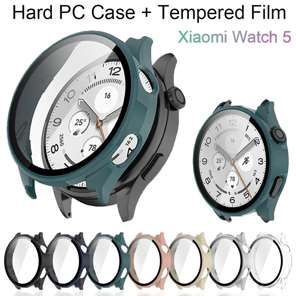 Durable Protective Smartwatch Case with Tempered Glass Film