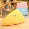 Kawaii Breakfast Food Plush Pillow Stuffed Milk Cheese Fried Egg Drumstick Sop Bread Lettuce Vegetable Decor Seat Cushion 4