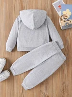 Baby set 0-2 years old toddler learn to walk "I love Daddy" English printed hooded jumper and sweatpants Spring and Autumn 2
