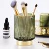 Gold Margin Thickened Glass Storage Bucket, Dark Green Pen Holder, Storage Jar Cup, Makeup Brush Bucket, Tabletop Vase 3