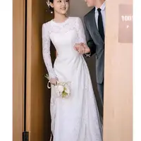 Soft Lace Wedding Dresses Classic O-neck Bridal Dress With Long Sleeve New Elegant A Line Simple Vestidos De Novia Customized 1
