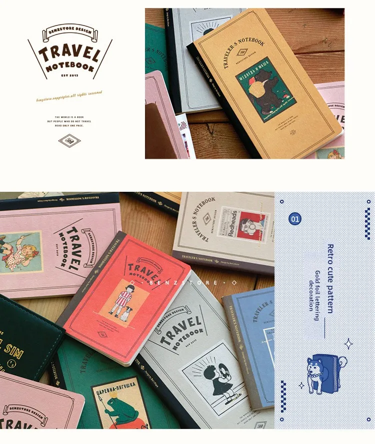 프롬테논 트래블 TN 루즈리프 노트 리필 블랭크 그리드 내지 빈티지 테마 컬러 커버 교체용 속지