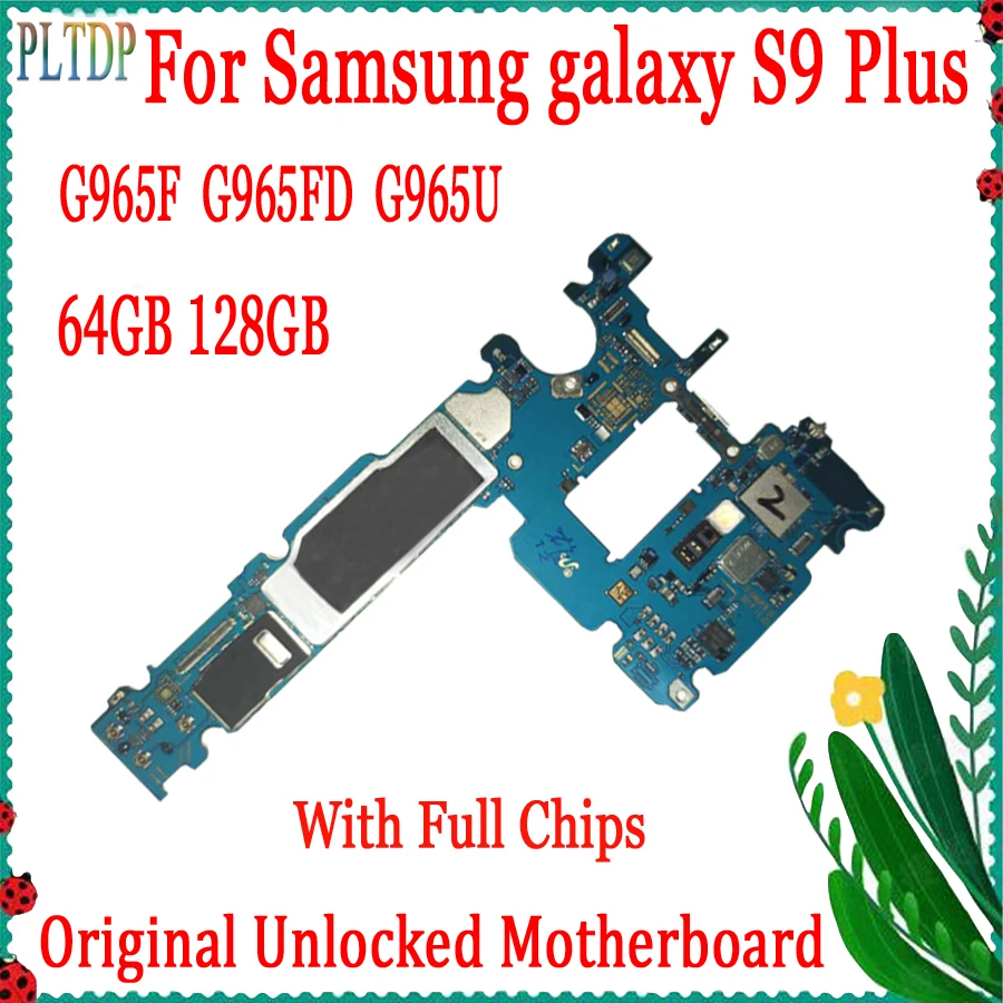 

64GB For Samsung Galaxy S9 Plus G965F G965FD G965U S9 G960F G960FD G960U Motherboard Original Unlocked Logic Board 100% Tested