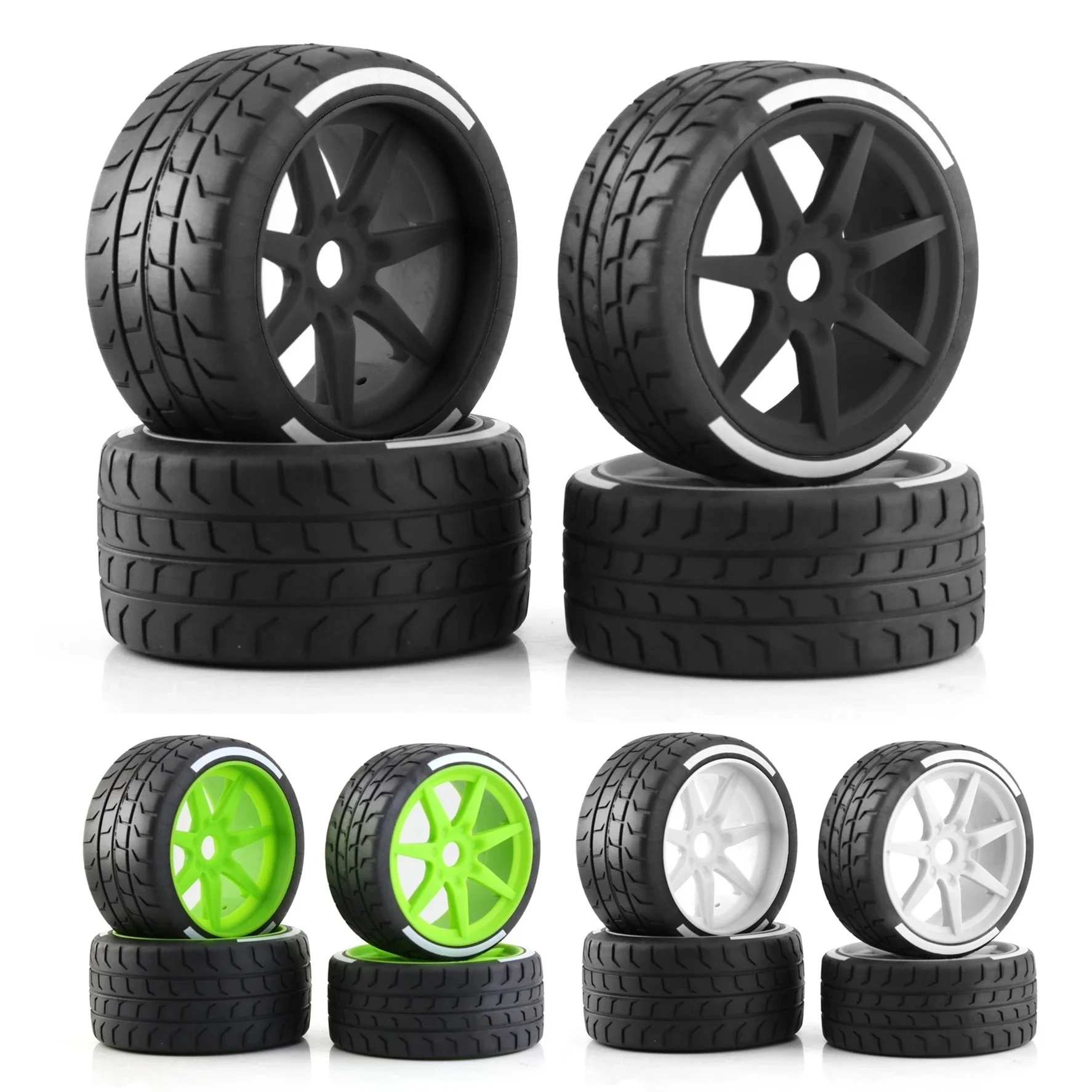 4PCS RC Wheel Tires 100x42mm - Plastic Assembled Tires For ARRMA 1/7 Infraction & Associated Models - View #6