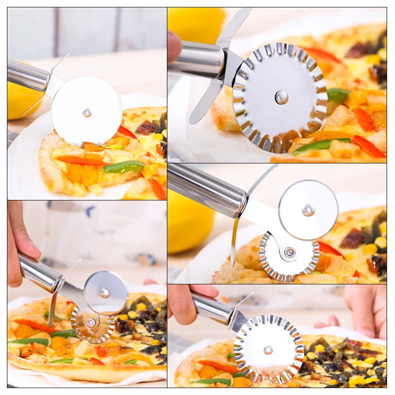 Stainless Steel Pizza Cutter Slicer Wheel Cake Bread Pies Round Knife Pasta Dough Baking Kitchen Cooking Tool pizza cutter,cake cutter,pizza knife