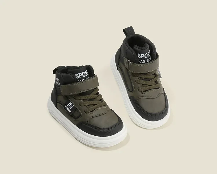 Kinder Frühling Herbst Junge Bord Schuhe Leichte Weiche Sohle Baby Schuh Casual Schuhe High Top Sneakers Mädchen Farbe Blockieren Listen – Detail 9