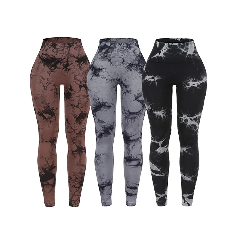 Gutashye Tie Dye 스포츠 레깅스 여성 체육관 요가 원활한 바지 운동복 의류 스트레칭 엉덩이 피트니스 레깅스 Activewear