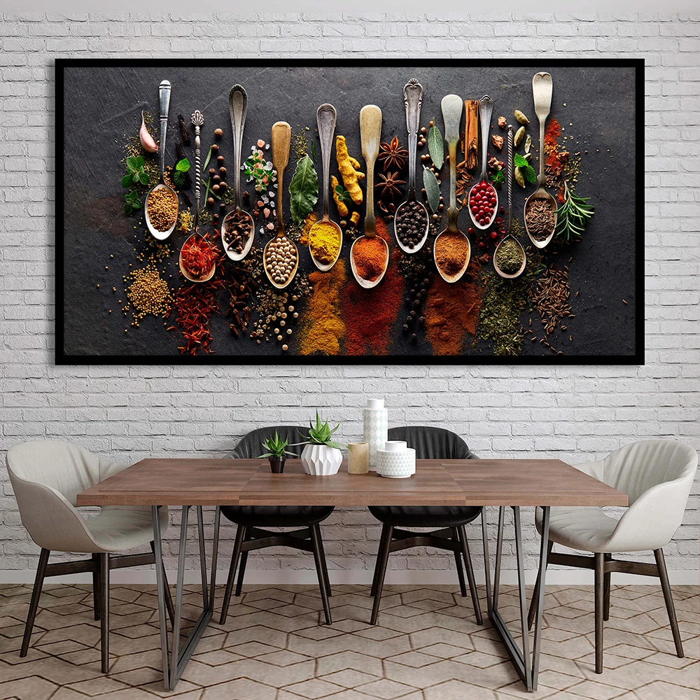 kitchen wall art decor harmony spices canvas painting spicy food