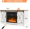 4 EVER WINNER Fireplace TV Stand with 23" Electric Fireplace, Sliding Barn Door, Farmhouse Fireplace Entertainment Center with 3