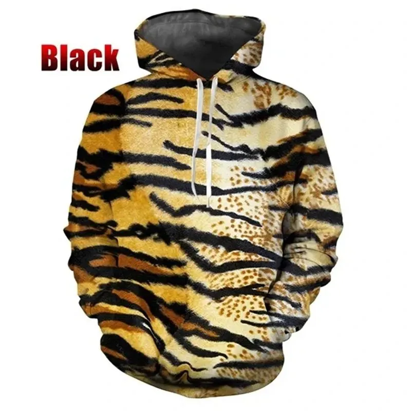 

2024 New Animal Tiger Lion Texture 3D Printed Hoodie Casual Fashion Street Men's and Women's Extra Large Harajuku Sports Shirt