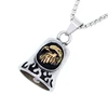 Free Shipping Punk Stainless Steel Silver Color Black Plated Fire Eagle Biker Motorcycle Tinkle Gold Plated Bell Pendant Jewelry 4