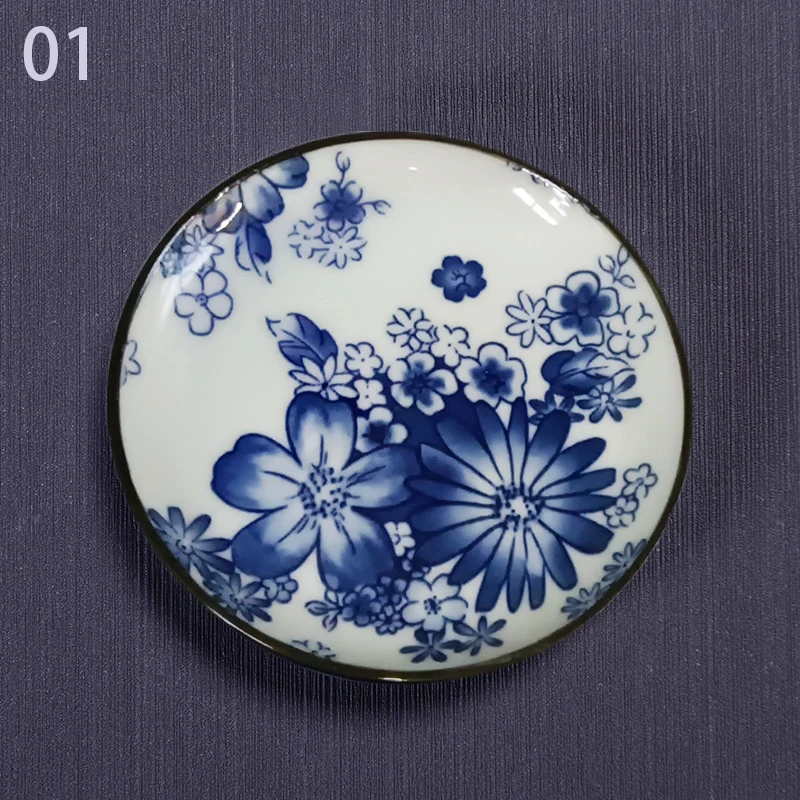 Description Picture 3 of item1PC Blue and White Ceramic Tea Cup Mat Porcelain Teacup Pad Chinese Style Coaster Insulating Mat Tray