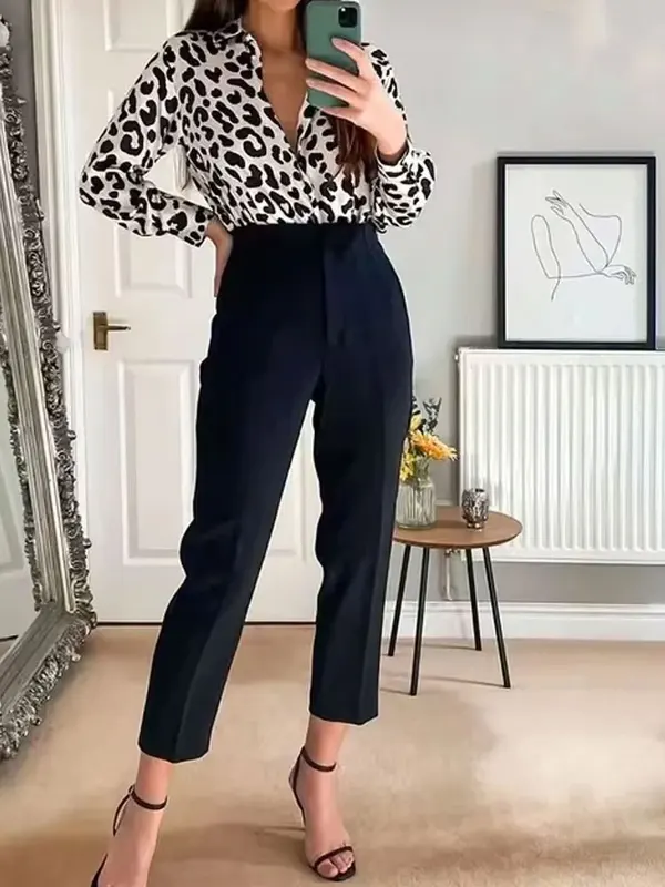 High Waist Solid Pants for Women Casual Basic Ankle Trousers with Pockets Zipper Fly Office Wear Pants Pantalones Mujer