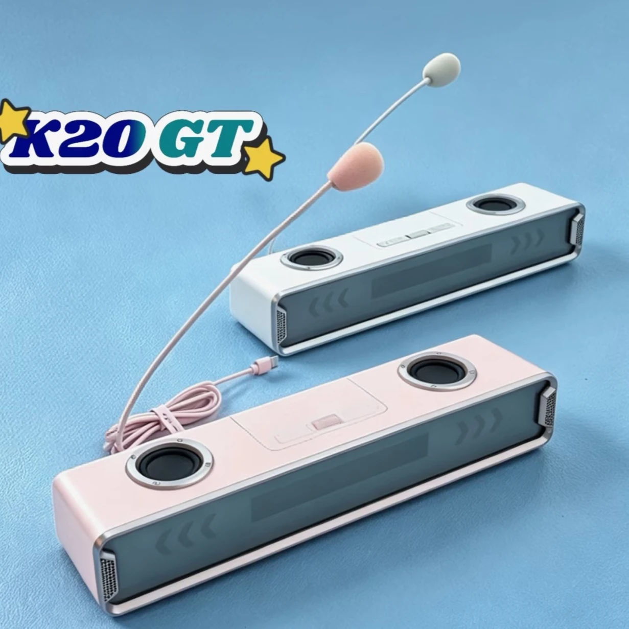 MCHOSE K20 GT 풀 스크린 오디오 RGB e스포츠 게임 유선 블루투스 데스크탑 컴퓨터 스피커 가사 자막(마이크 포함)