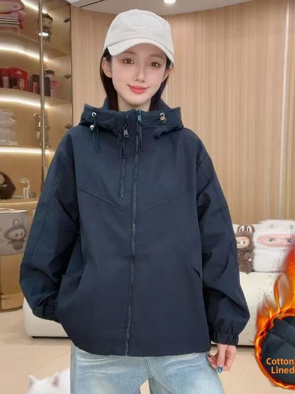 Thickened Cotton Jacket Women's Outerwear Double Zipper Winter Coat Warm Waterproof Casual Fashion Sun Protection Clothing - 4