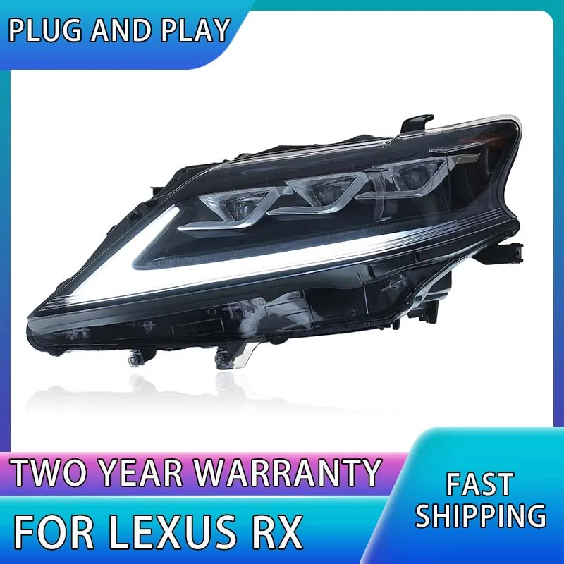 

Передняя фара для Lexus RX270 светодиодный фары 2009-2015 фары RX350 RX300 DRL сигнал поворота Дальний свет объектив проектора Angel Eye