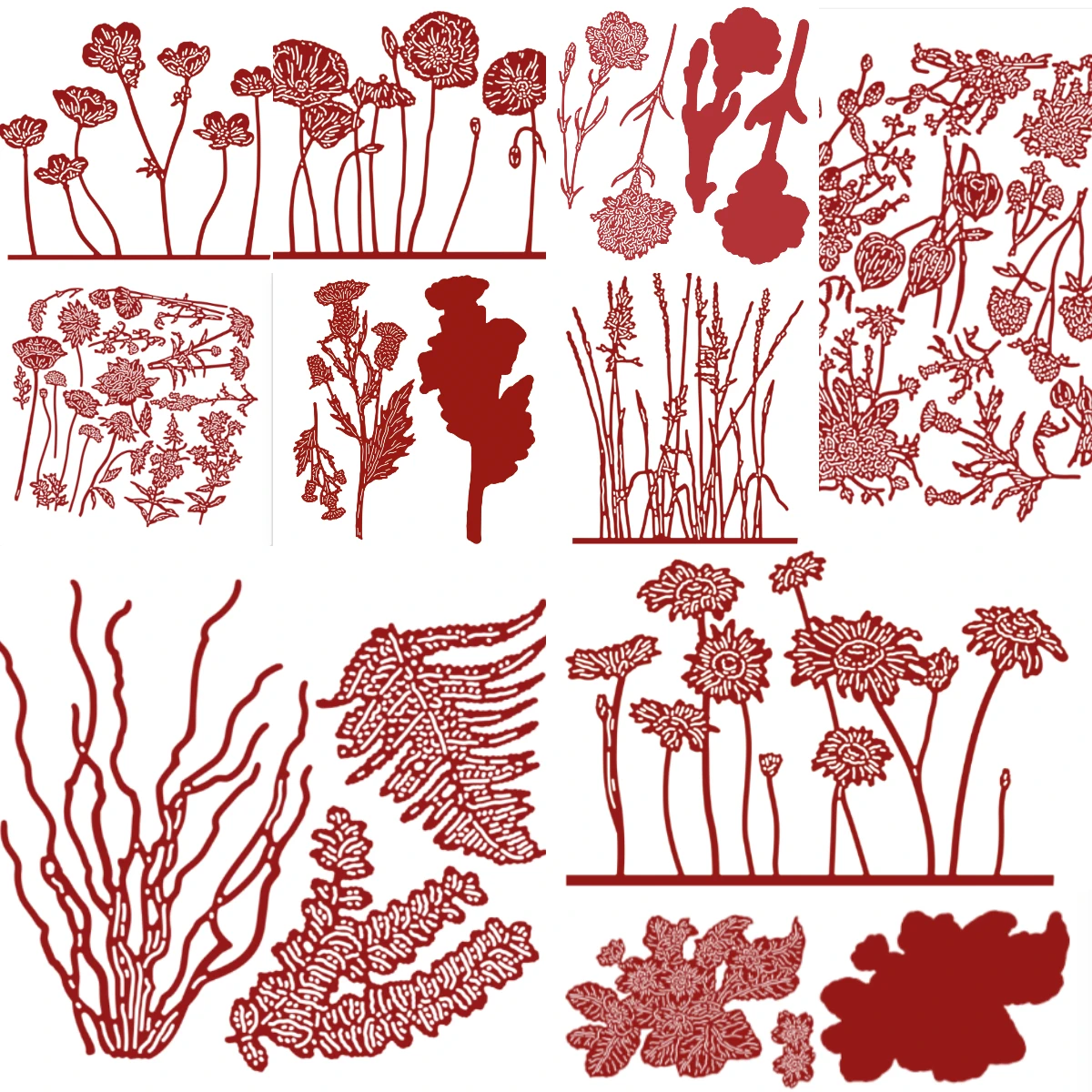 해바라기와 꽃 2025 새로운 금속 커팅 다이 스크랩북 다이어리 장식 엠보싱 템..