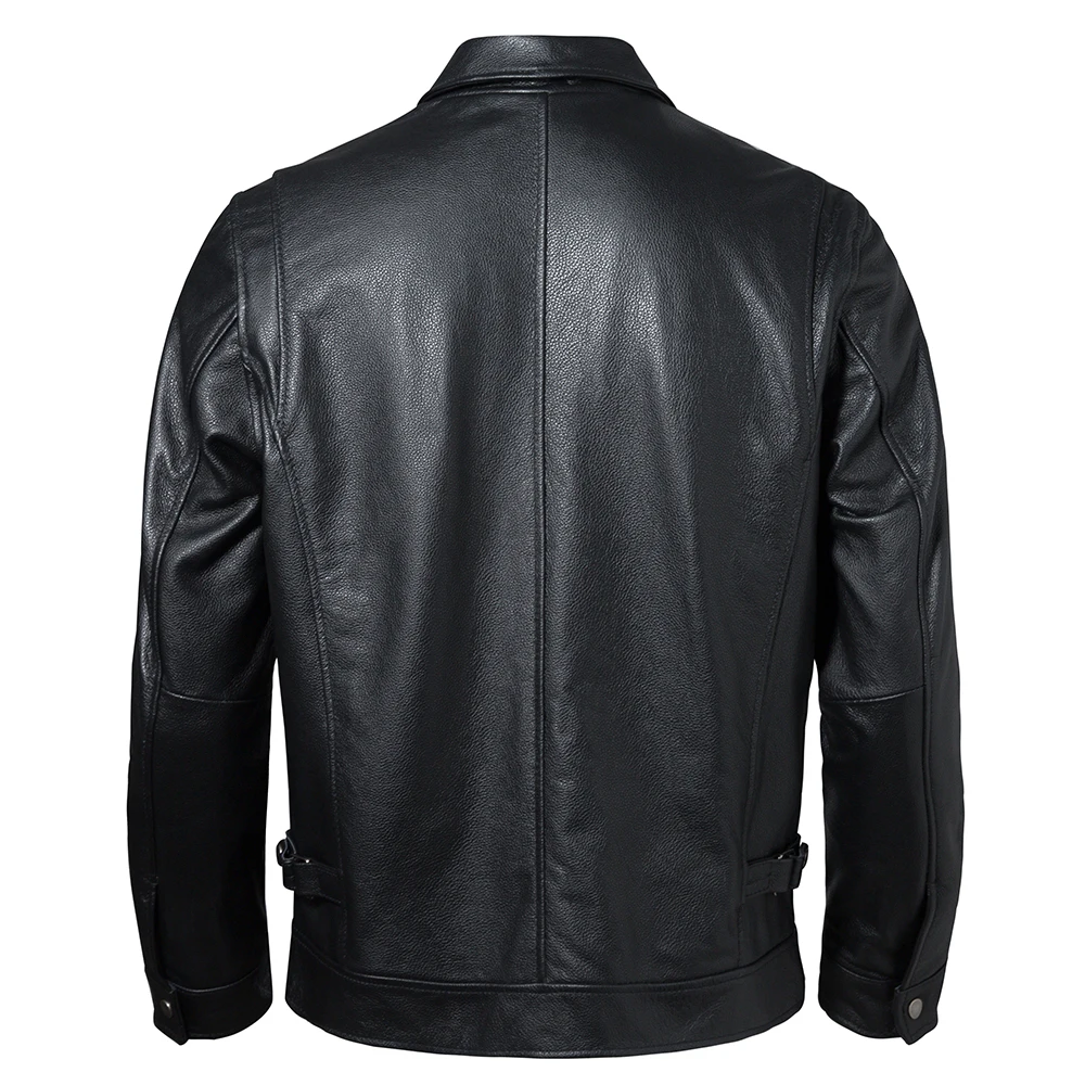 Description Picture 5 of itemMen Leather Jacket 100% Real Cowhide Black Brown Men's Genuine Leather Coat Male Skin Clothing Autumn Spring Asian Size M601