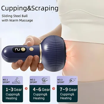 Electric Cupping Massager Vacuum Suction Cup GuaSha Anti Cellulite Beauty Health Scraping Infrared Heat Body Slimming Massage