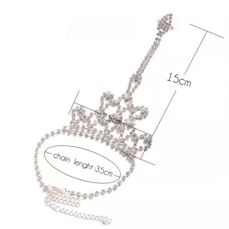 Simple Multilayer Tassel Slave Bracelet Silver Color Alloy Bangle Finger Chain Harness Hand Chain Jewelry Accessories